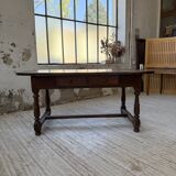19th century oval solid oak table