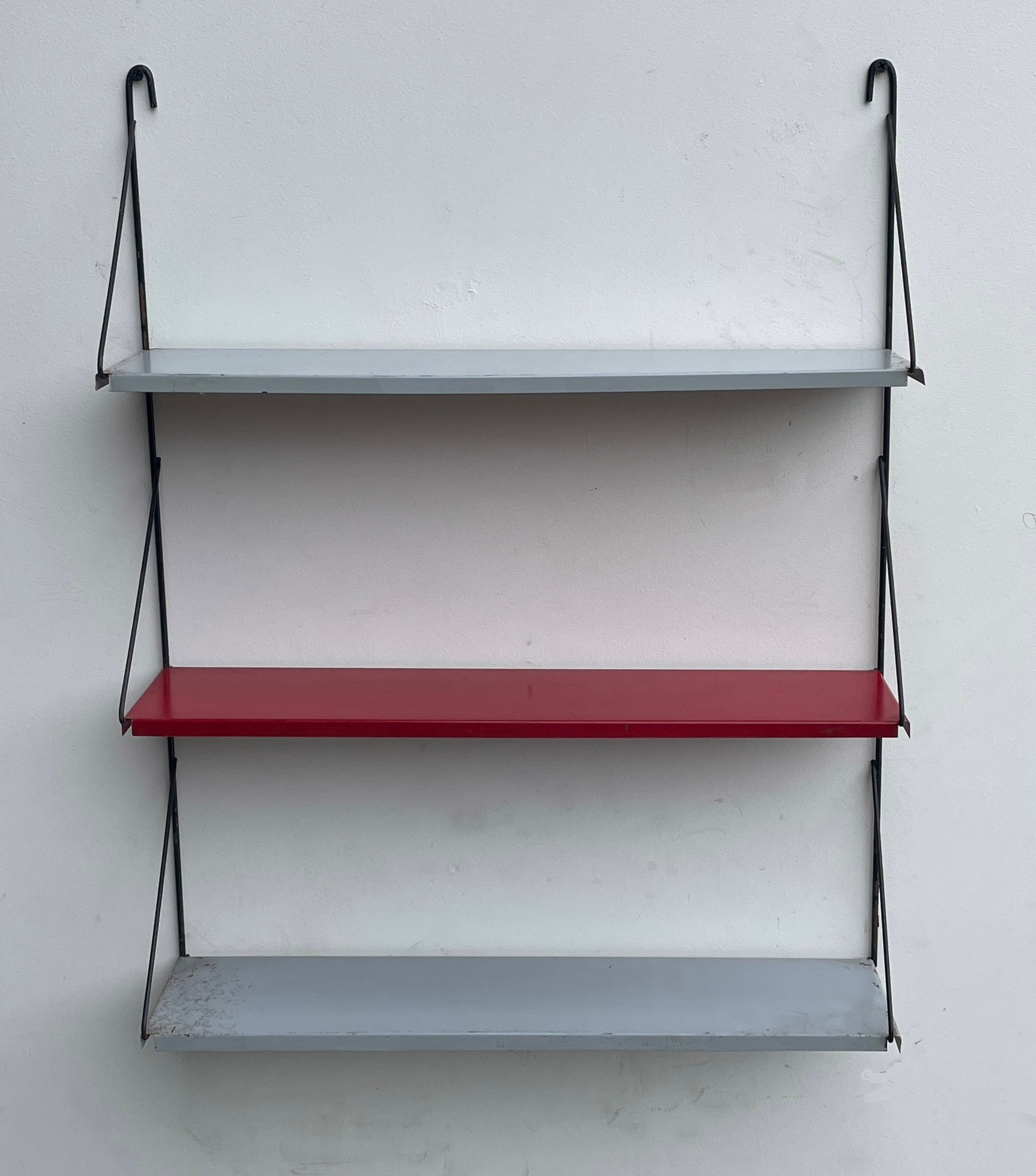 Vintage metal wall shelf wall rack minimalistic 1960’s