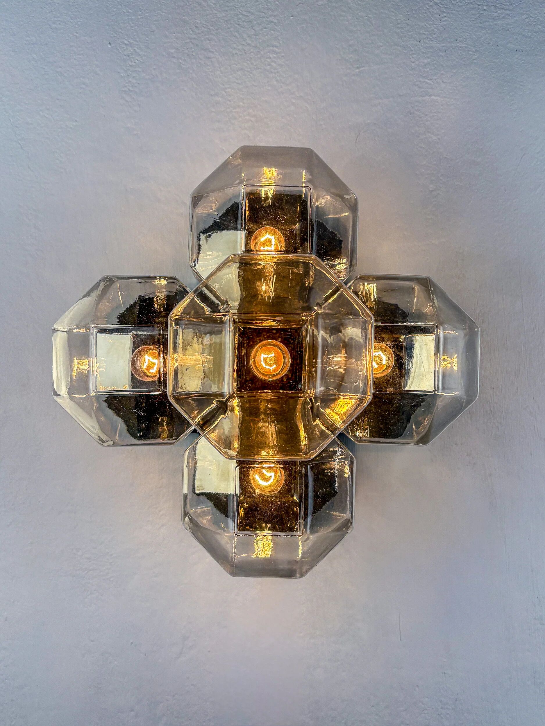 Large modular wall or ceiling lamp by Motoko Ishii for Staff, 5 lights, 1970s