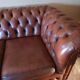 Sofa chesterfield brown leather four seats