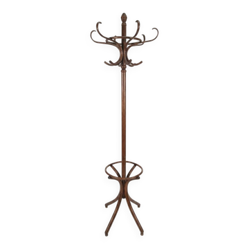 Perroquet ancien en bois courbé + porte parapluie