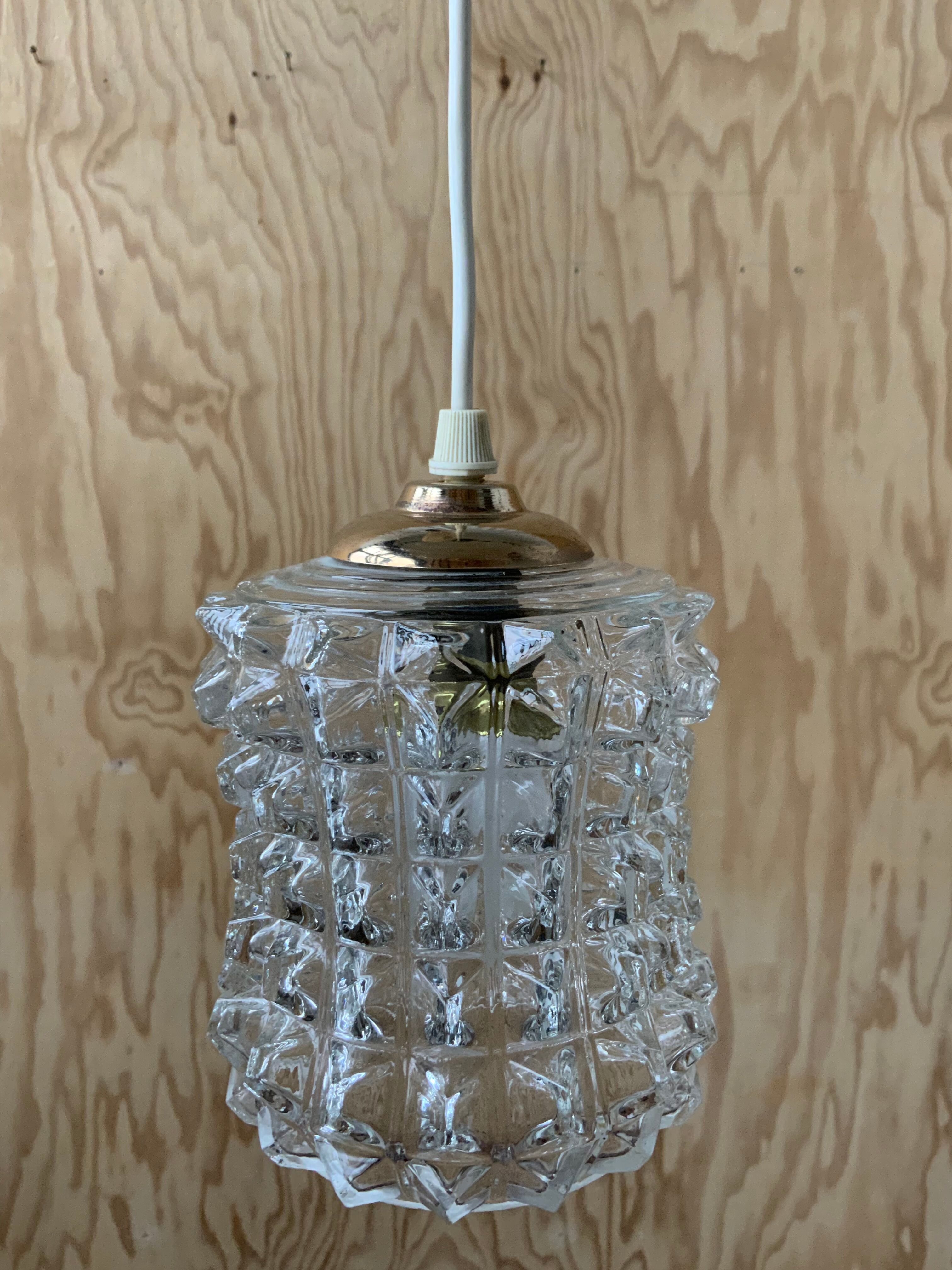 Vintage glass pendant lamp
