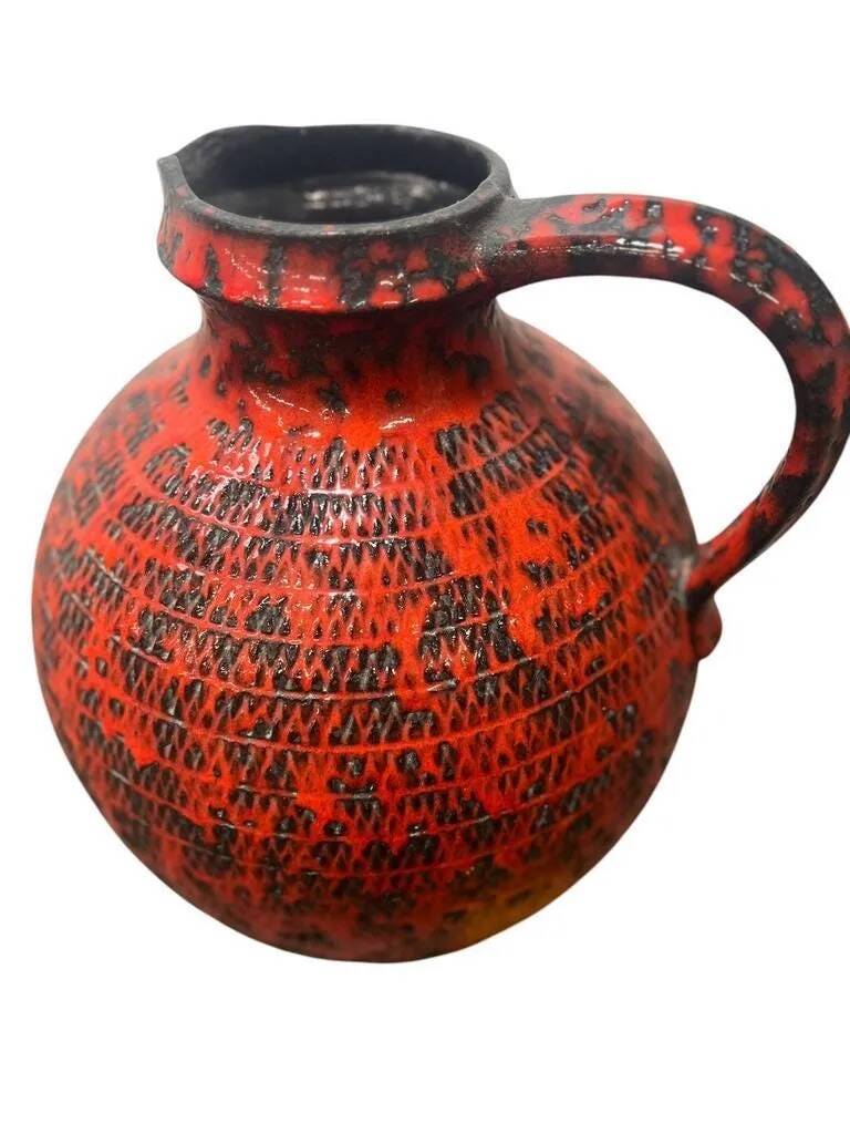 ORANGE VASE / PITCHER RETRO WABISABI STYLE