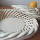 Vintage woven box - Fruit decor in slipware