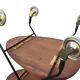 Desserte scandinave vintage en teck & métal, roulettes métal,  années 60