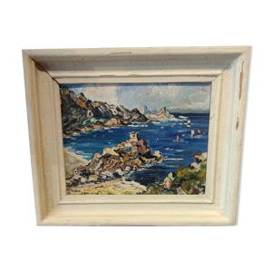 Tableau d'un bord de mer en calanques