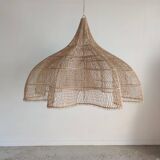 Immense rattan suspension in the shape of a flower, tulip, corolla H1m D1m50