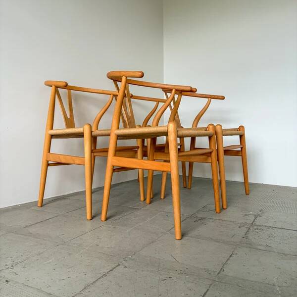 CH24 Wishbone chairs by Hans Wegner for Carl Hansen - set of 4