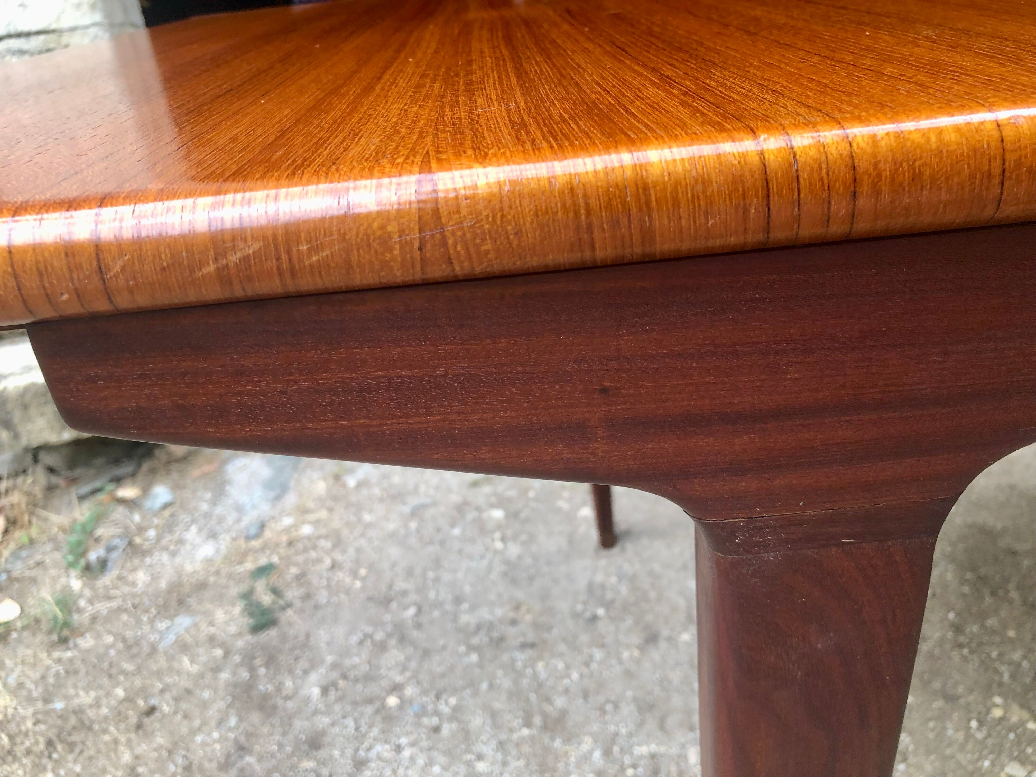 Teak table and exotic wood made in France