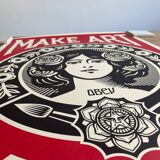 Shepard Fairey (Obey), Make art not War, signé et daté par l'artiste