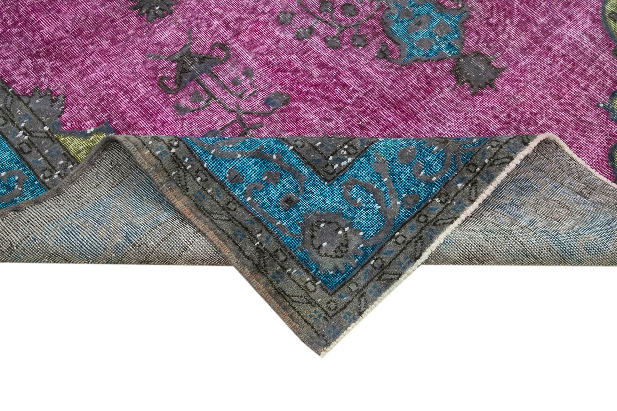Handmade Antique Turkish 1980s 227 cm x 319 cm Pink Rug