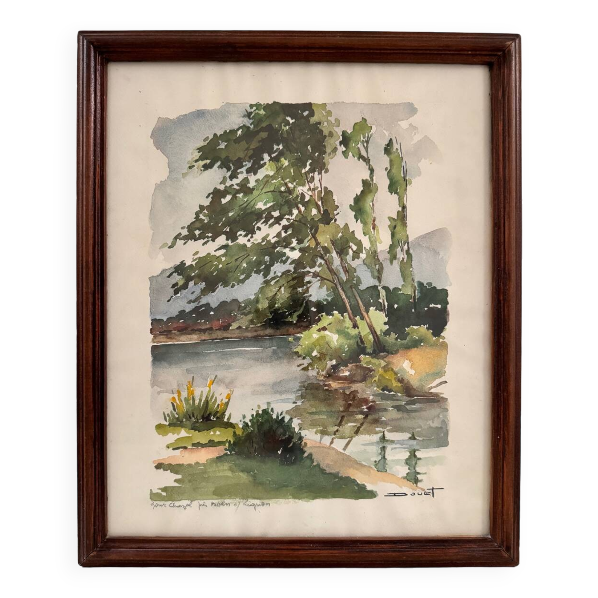 Original watercolor signed Douet (20th century)