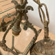 Paire de suspensions bronze et verre