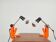 Type 2323 Revue Clamp Lamps Orange Clip Lamp, 1970, Set of 2