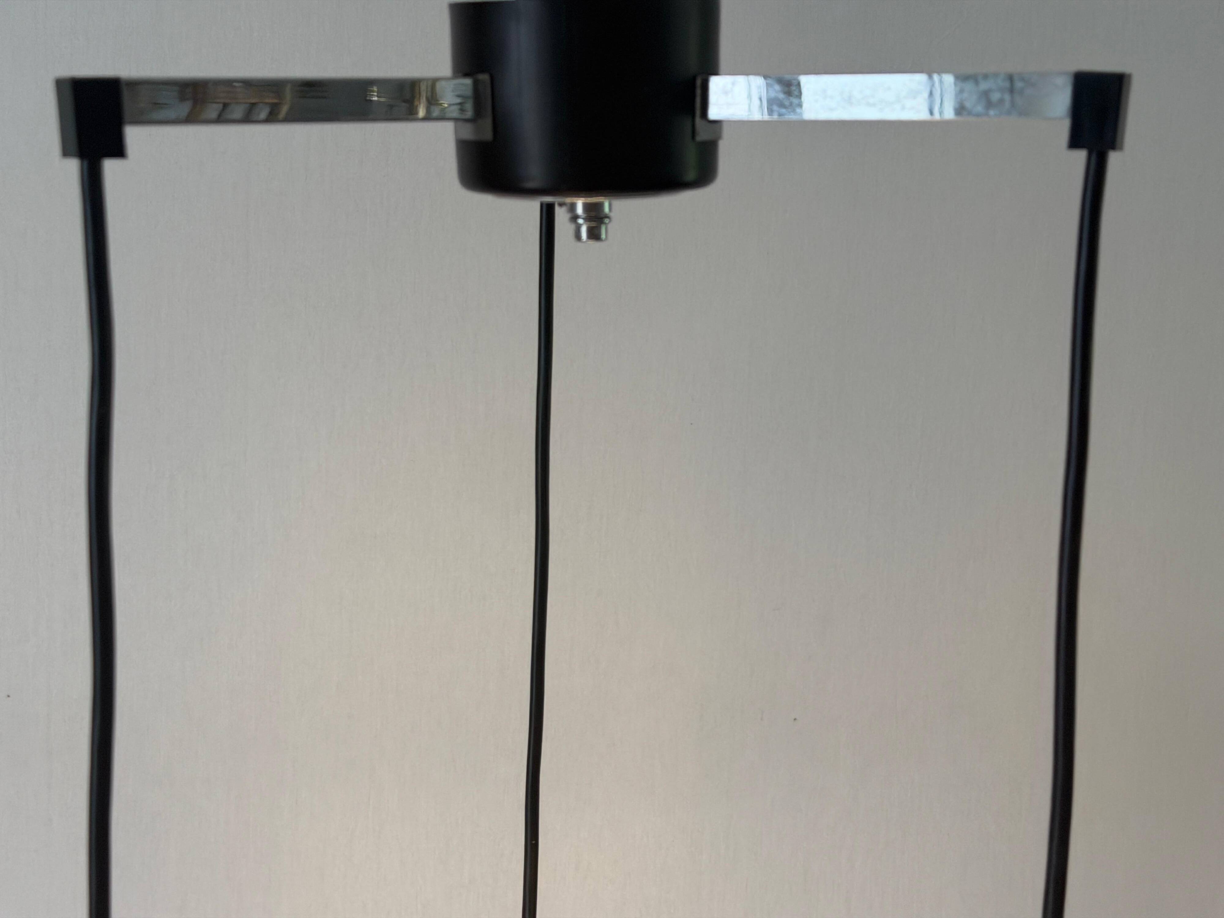 Cascade lamp with 3 glass and chrome shades by WILA, 1960s, Germany