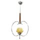 1930s Czech Art Deco Chrome and Frosted Glass Chandelier