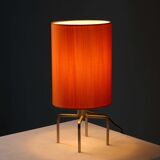 Mid-century Artiforte table lamp with orange textile shade, Netherlands, 1950s