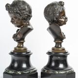 "The Children of Bacchus" Pair of Putti in bronze Late 19th Century