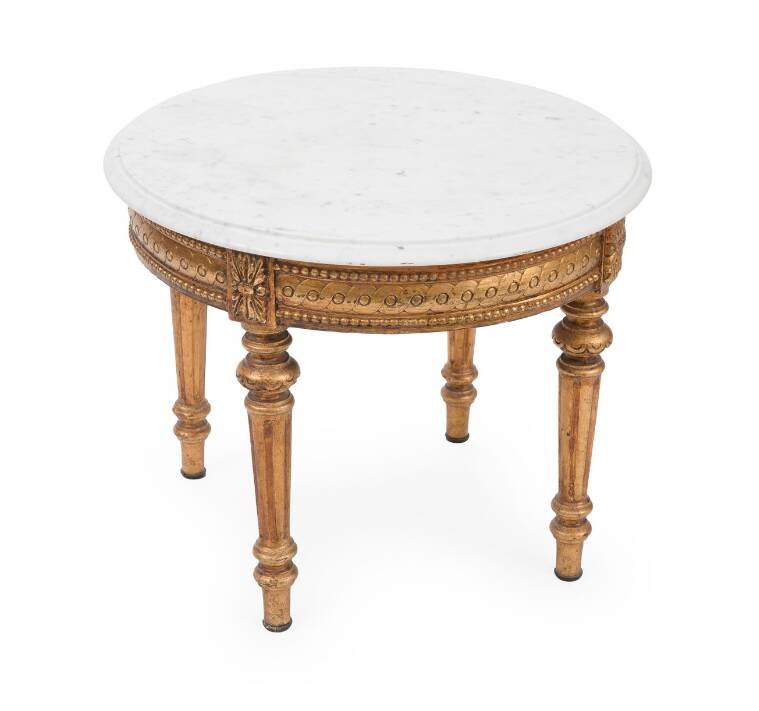 Louis XVI style golden side table