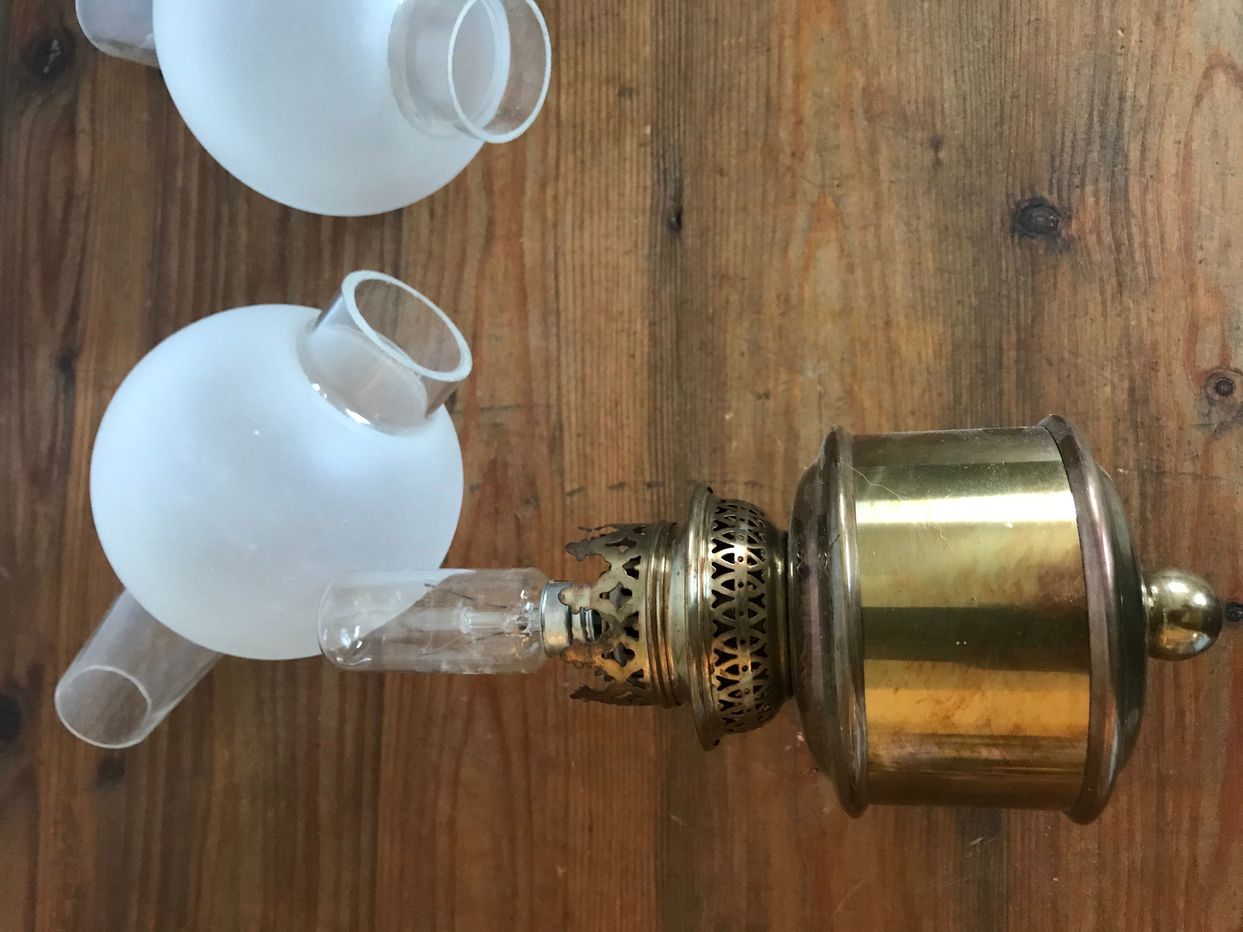 Old pair of brass wall light