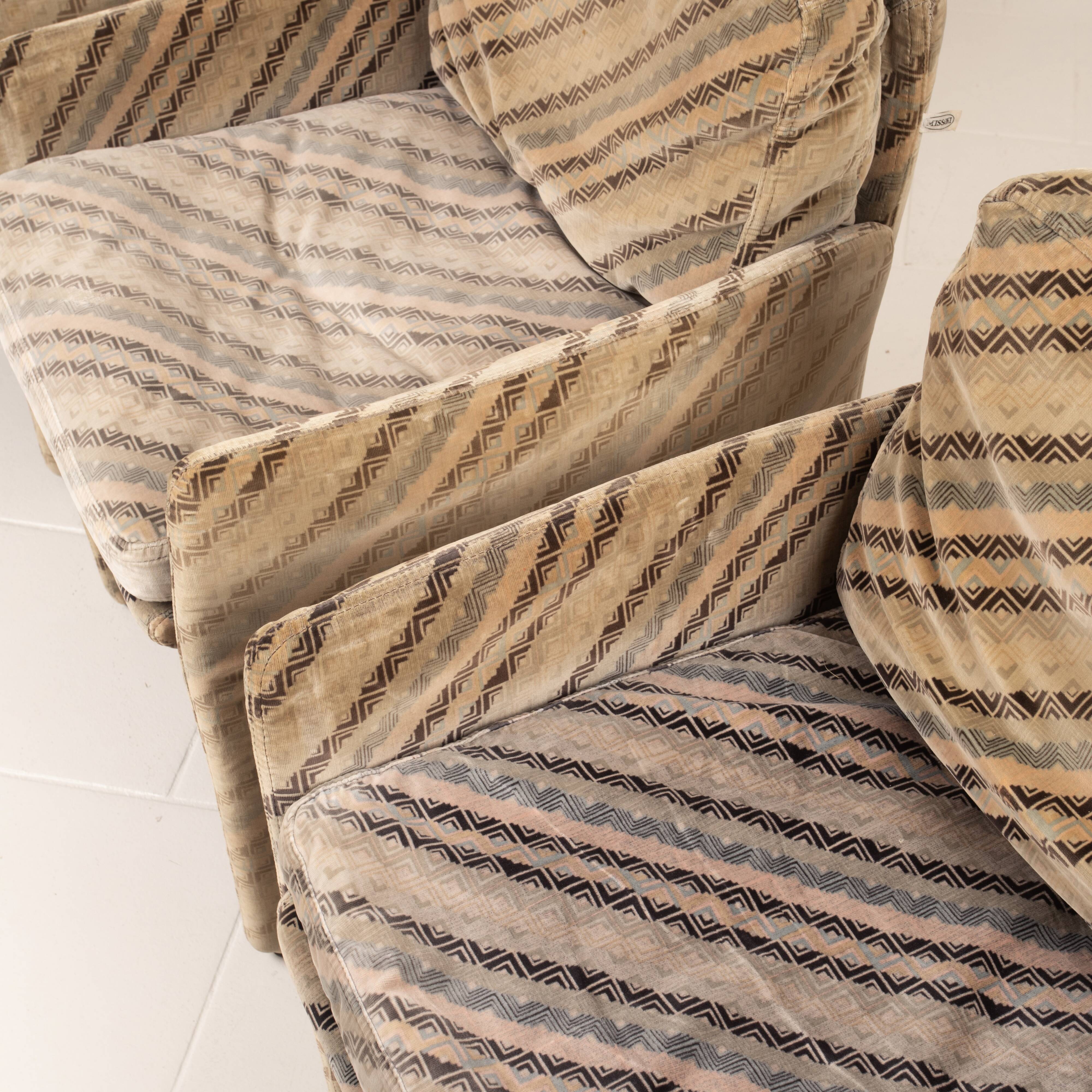 Ensemble de 4 fauteuils Salpol par Angelo Mazzola en collaboration avec Missoni