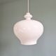 Scandinavian pendant light in white opaline, HA Jakobsson, 1960