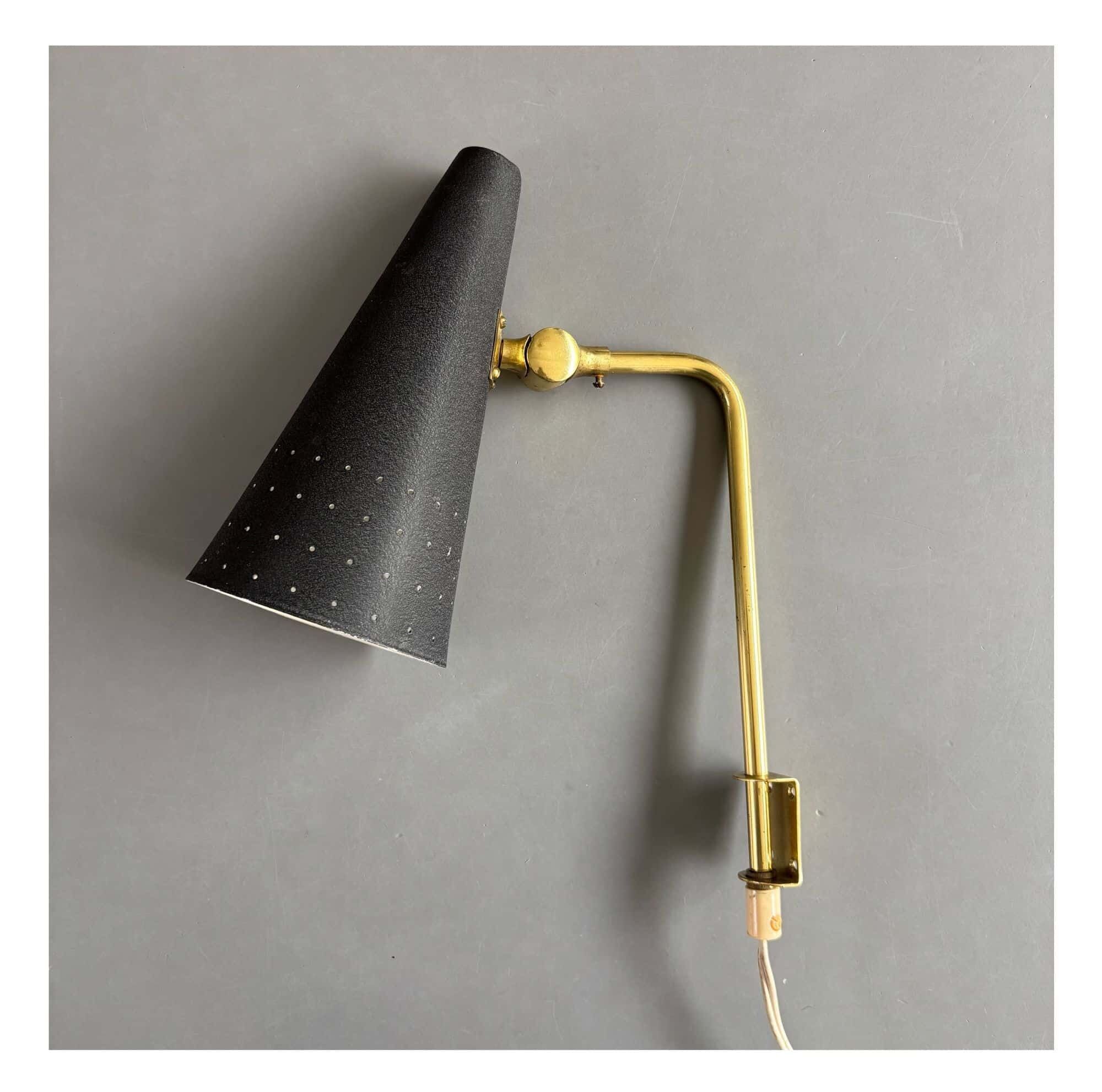 Rare, mid-century design wall lamp, Bergboms, Sweden