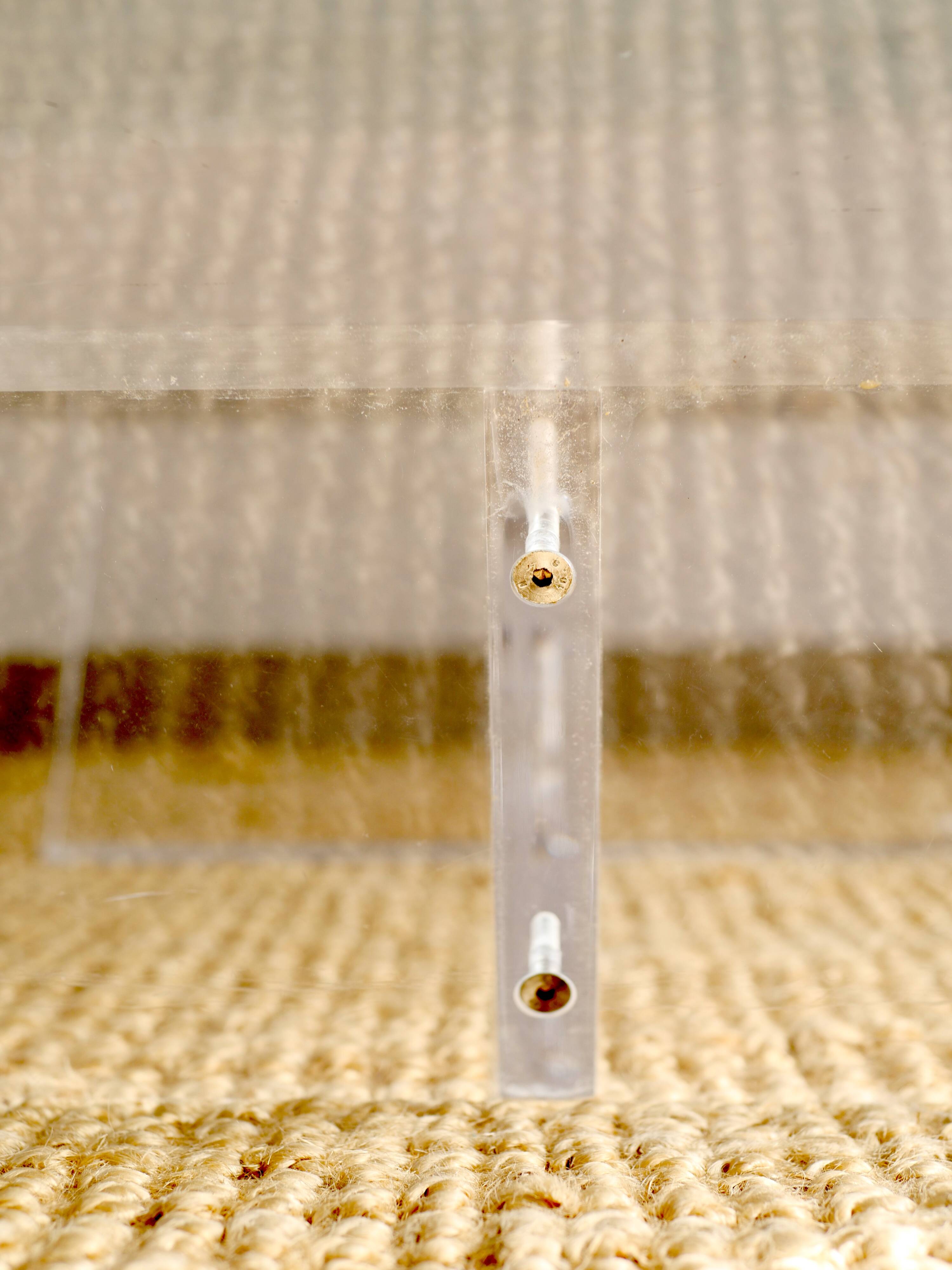 Glass and plexiglass coffee table - David Lange