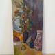 Still life and flowers, oil on panel signed Marina Farolet.
