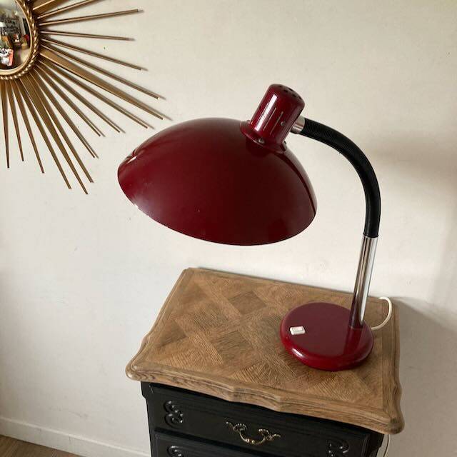 Large burgundy Targetti desk lamp