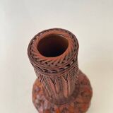 Japanese Ikebana vase, ceramic and bamboo