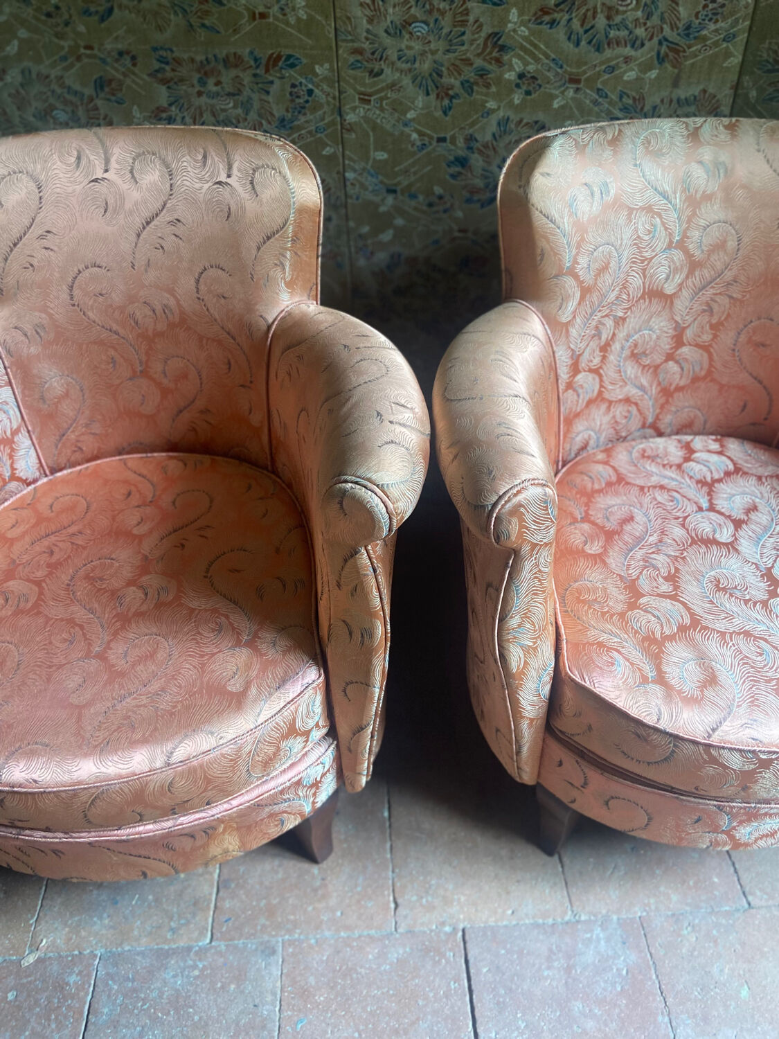 Pair of toad armchairs