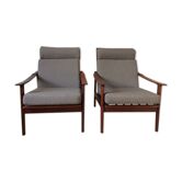 Pair of Scandinavian armchairs in teak 60s
