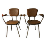 Set of 2 vintage skai chairs 60's/70's