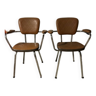 Set of 2 vintage skai chairs 60's/70's