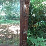 Trumeau mirror beveled in carved oak 104x144cm