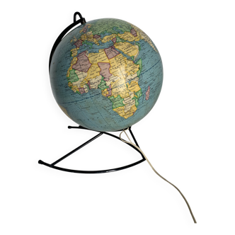 Vintage 1960s globe, Girard Barrère glass world map - 36 cm
