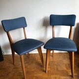 Pair of vintage blue chairs 1950
