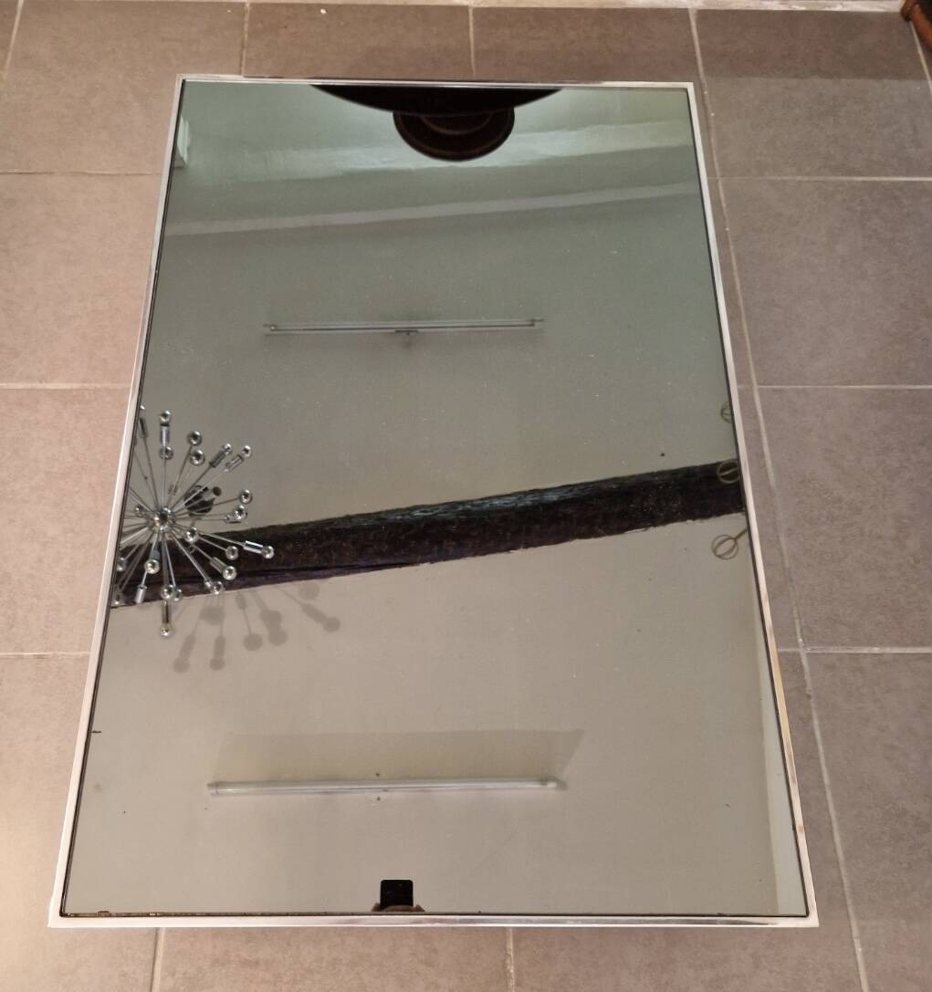 Rectangular mirrored coffee table Cidue 1970