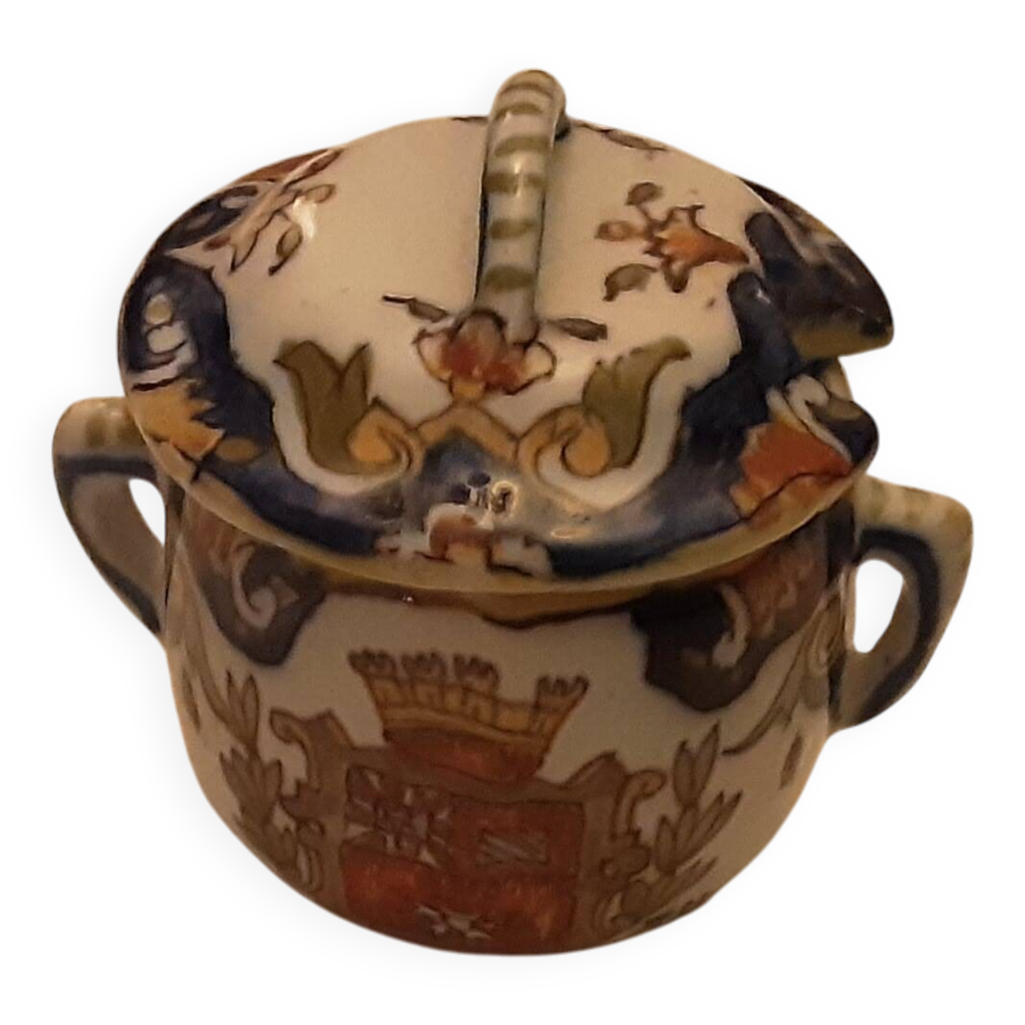Antique faience mustard pot rouen dijon mustard