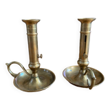 pair of copper candlesticks H20cm in perfect condition