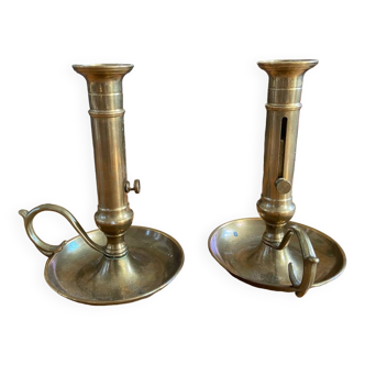 pair of copper candlesticks H20cm in perfect condition