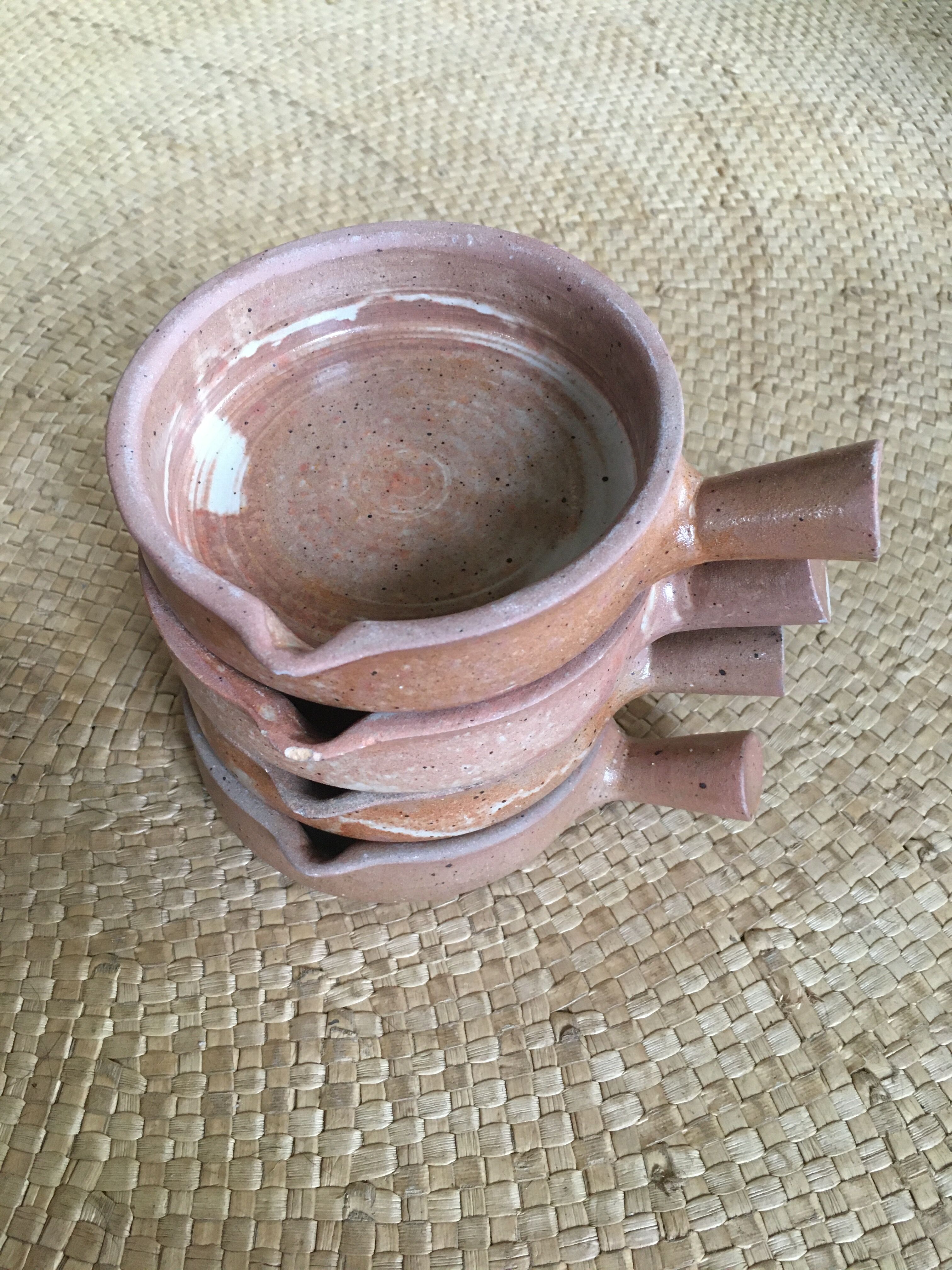 Series of 4 sandstone ramekins