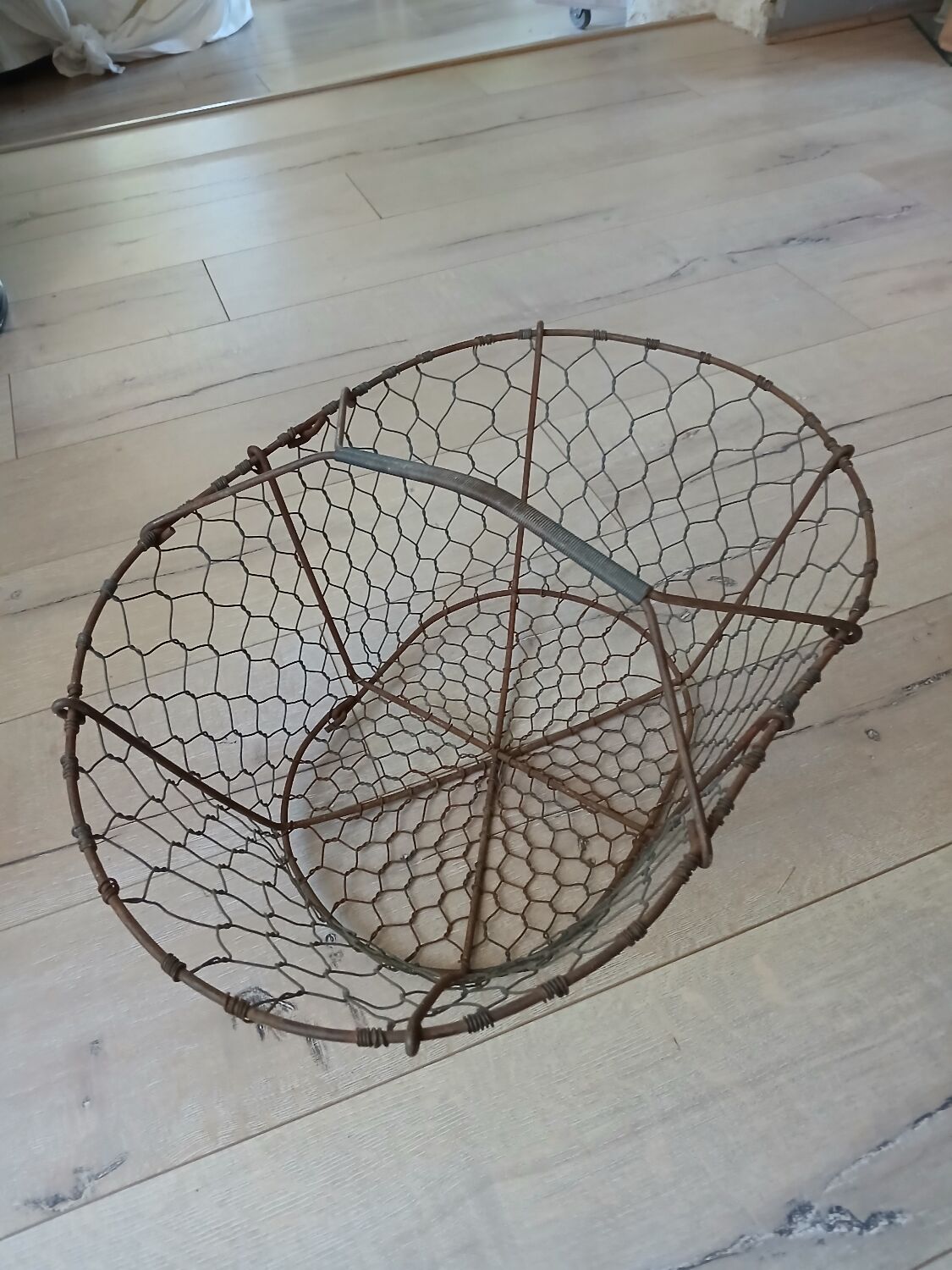 Antique metal basket + wire