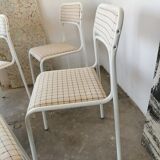 Set of 4 tubular metal chairs from the 90s