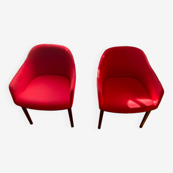 2 fauteuils Vitra Softshell rouge