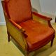 Pair of armchairs in cannage and pink velvet