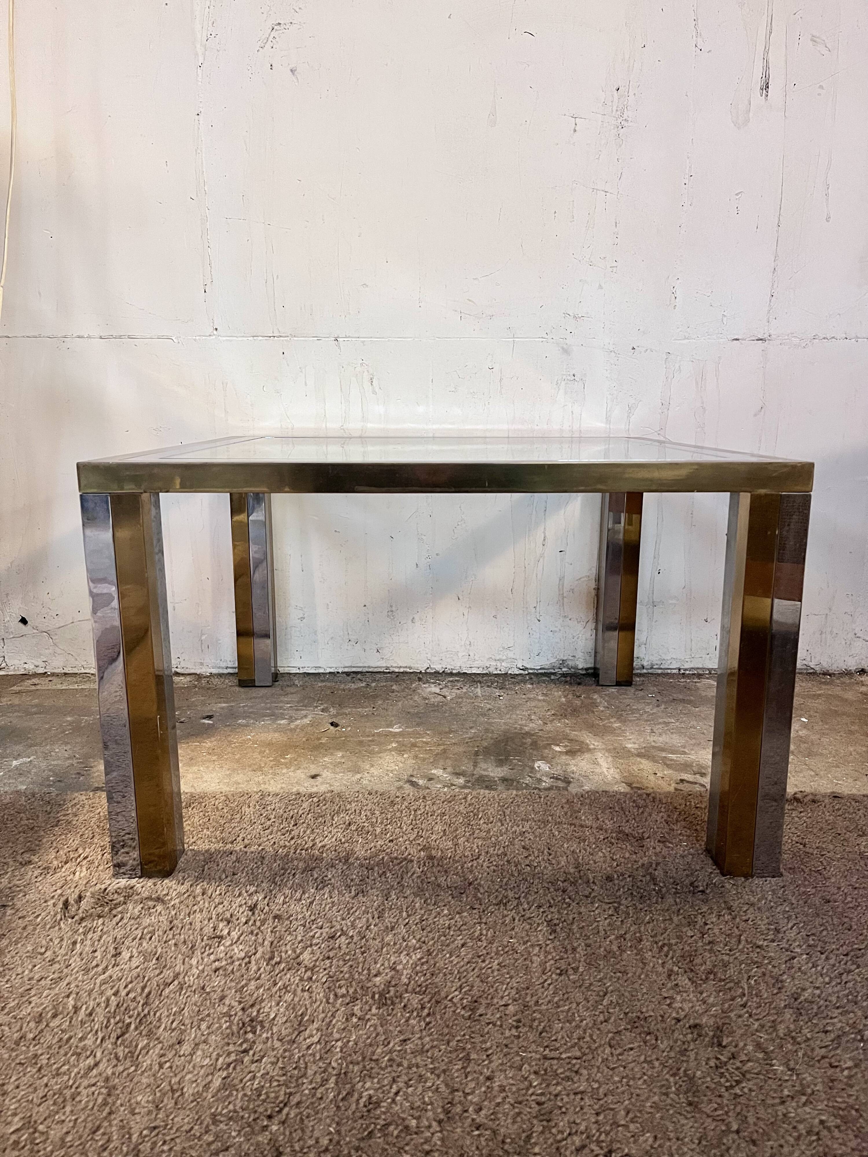 Chrome and brass coffee table, 1970