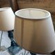 Paire de lampes en verre bleuté
