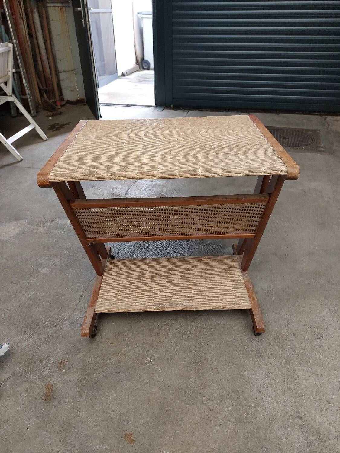 Small rattan and metal desk Jullian maison alfort